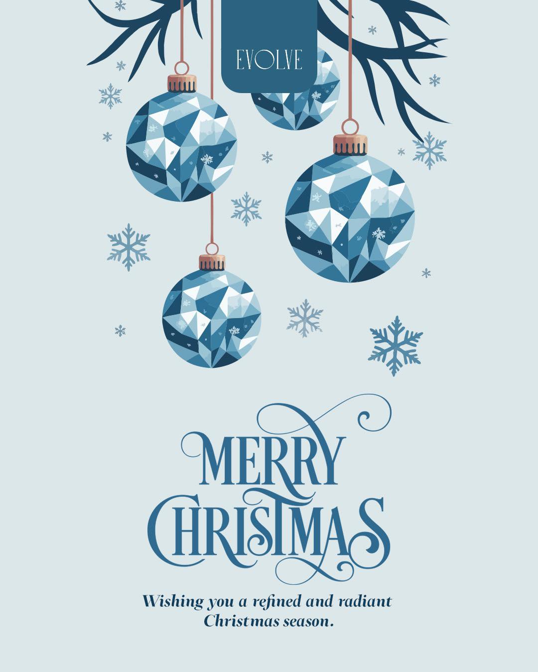 At EVOLVE, we believe the most beautiful part of the holidays is your inner glow. Wishing you a refined, radiant, and truly magical Christmas filled with love and luxury.

May your season be as polished and bright as you are! 🎄💎

#EvolveBeauty #RefinedRadiance #MerryChristmas #HolidayGlow #LuxurySkincare #ElegantChristmas